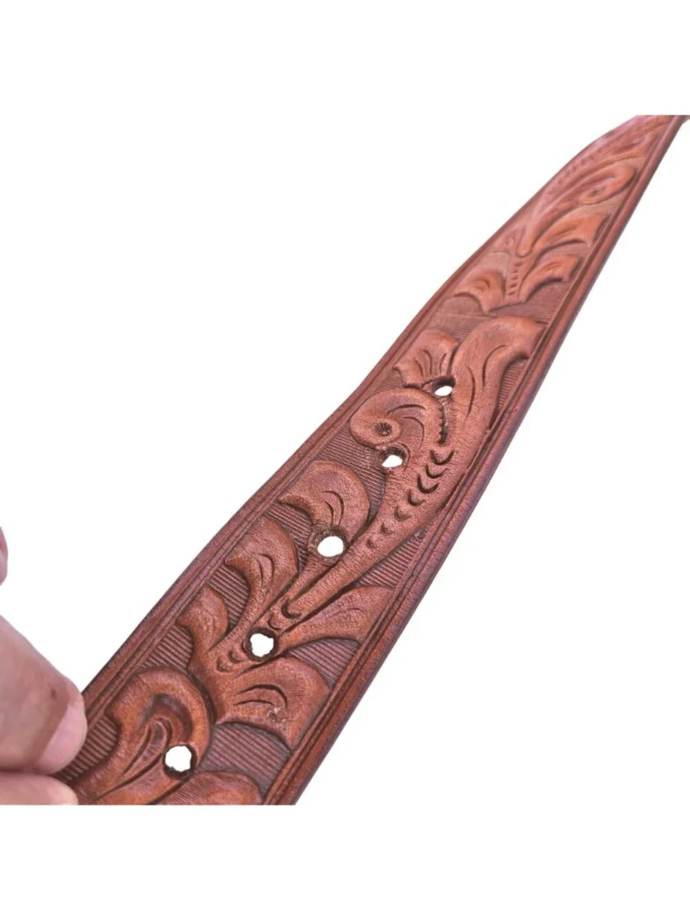 Boy Scouts Centennial Hand Tooled Leather Belt Bison Designs Symbol Buckle 2015